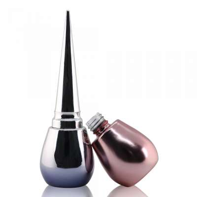 factory custom 13ml round silver uv nail gel polish bottle